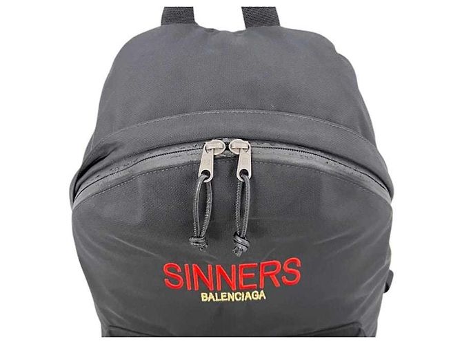 Zaino in tela e pelle nera Balenciaga Nero - vista 8