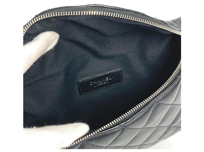 Marsupio / borsa a spalla in pelle matelassé Chanel Nero - vista 10