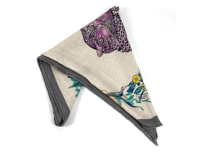 Silk In Hermès Hermes Jungle Love Triangle Géant Shawl Brown Multiple colors - view 3