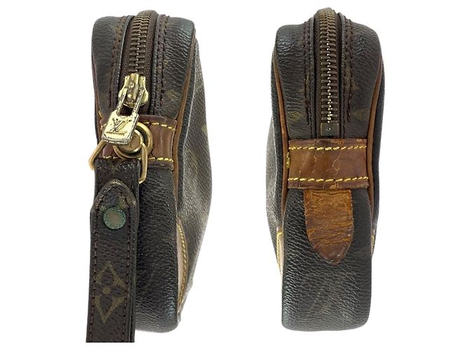 Borsa Clutch Louis Vuitton Monogram Marly Dragonne PM Marrone - vista 6
