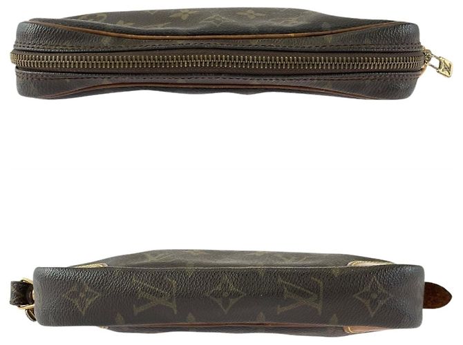 Borsa Clutch Louis Vuitton Monogram Marly Dragonne PM Marrone - vista 8