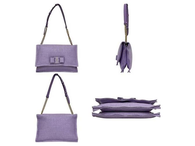Borsa a spalla Vara Viva Bow Viola di Salvatore Ferragamo Porpora - vista 2