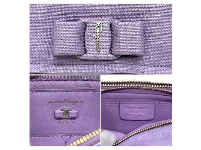 Borsa a spalla Vara Viva Bow Viola di Salvatore Ferragamo Porpora - vista 3
