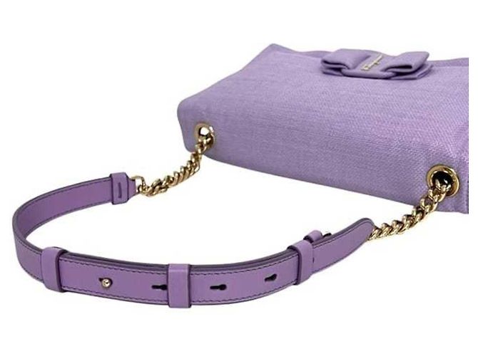 Borsa a spalla Vara Viva Bow Viola di Salvatore Ferragamo Porpora - vista 9