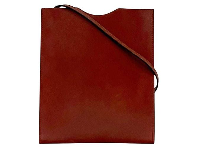 Borsa a spalla in pelle marrone Hermès - vista 2