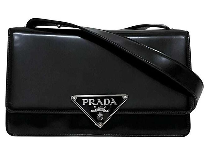 Bolso de hombro de cuero negro Prada - vista 2