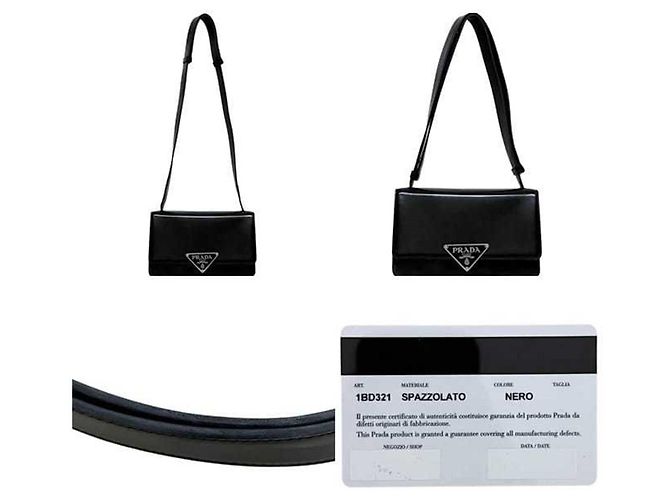 Bolso de hombro de cuero negro Prada - vista 3