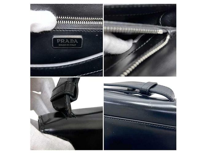 Bolso de hombro de cuero negro Prada - vista 6