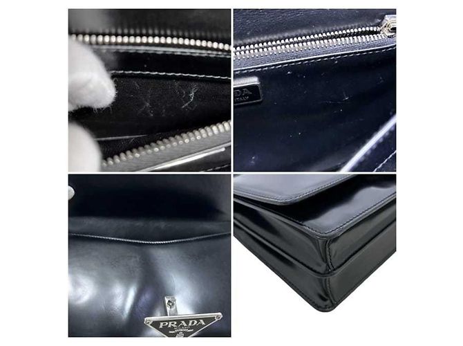 Bolso de hombro de cuero negro Prada - vista 7