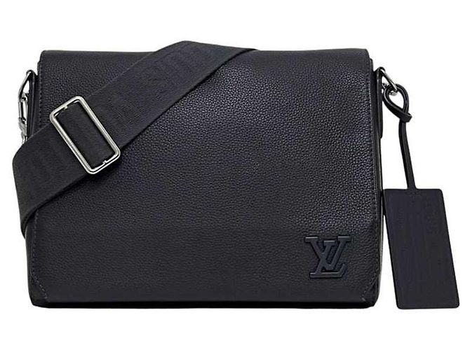 Borsa a spalla in pelle blu navy Louis Vuitton - vista 2