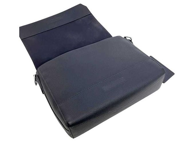 Borsa a spalla in pelle blu navy Louis Vuitton - vista 6