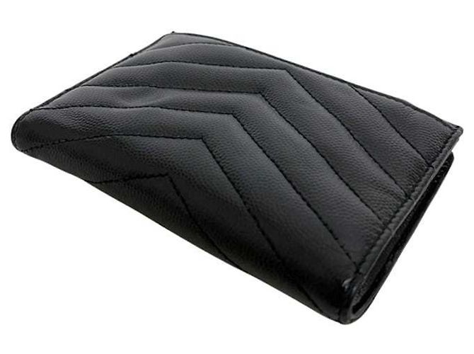 Saint Laurent Bi-Fold Geldbörse aus schwarzem Leder - Ansicht 11
