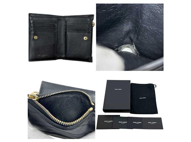 Saint Laurent Bi-Fold Geldbörse aus schwarzem Leder - Ansicht 4