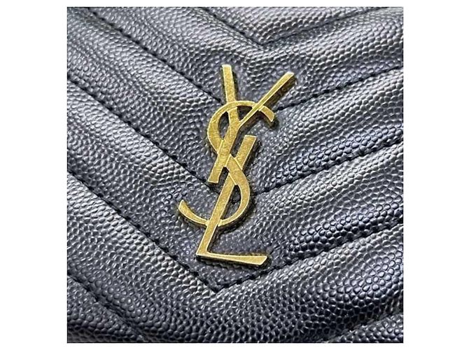 Saint Laurent Bi-Fold Geldbörse aus schwarzem Leder - Ansicht 7