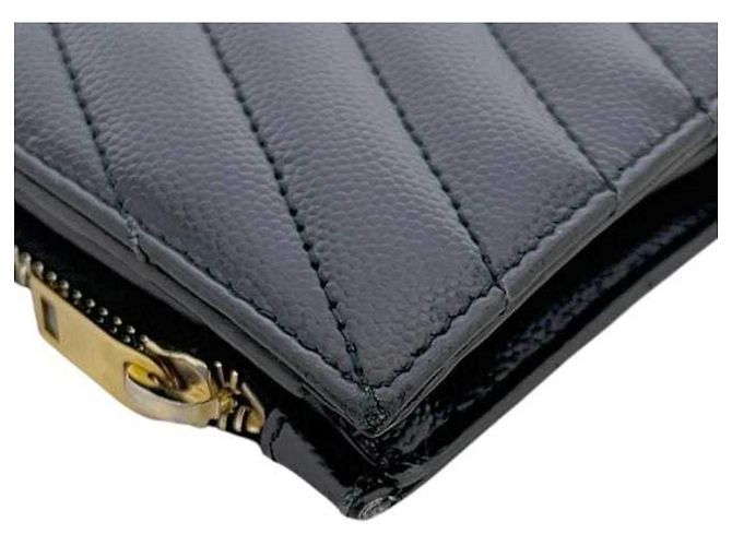 Saint Laurent Bi-Fold Geldbörse aus schwarzem Leder - Ansicht 9