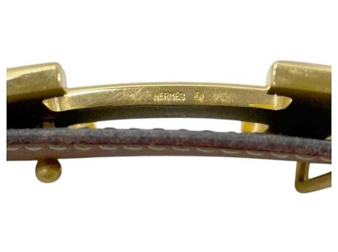 Cintura H di Hermès in pelle nera e marrone Nero - vista 11