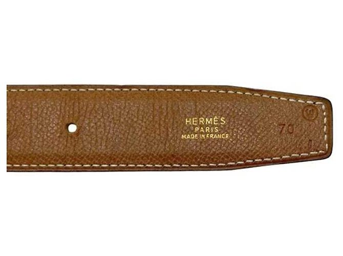 Cintura H di Hermès in pelle nera e marrone Nero - vista 6