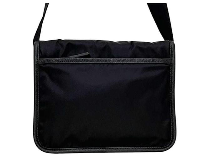 Saffiano Borsa a Spalla in Nylon e Pelle Nera Prada Nero - vista 4