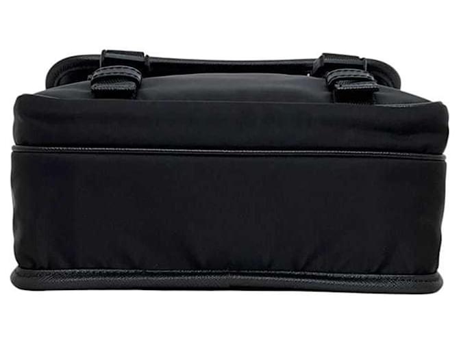 Saffiano Borsa a Spalla in Nylon e Pelle Nera Prada Nero - vista 5
