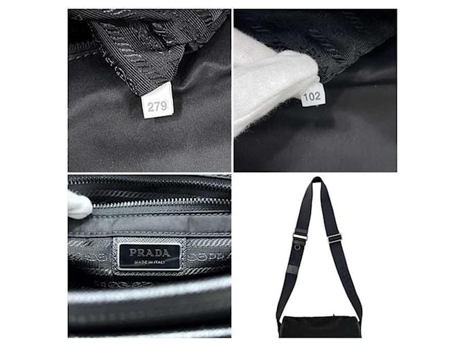 Saffiano Borsa a Spalla in Nylon e Pelle Nera Prada Nero - vista 8