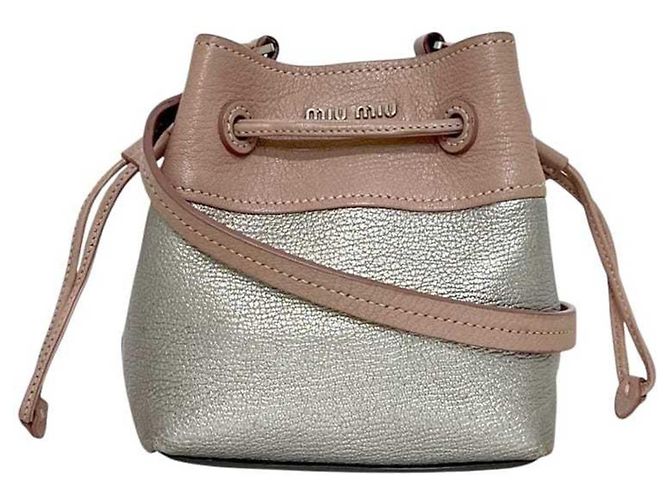 Borsa a spalla Miu Miu rosa e argento - vista 2