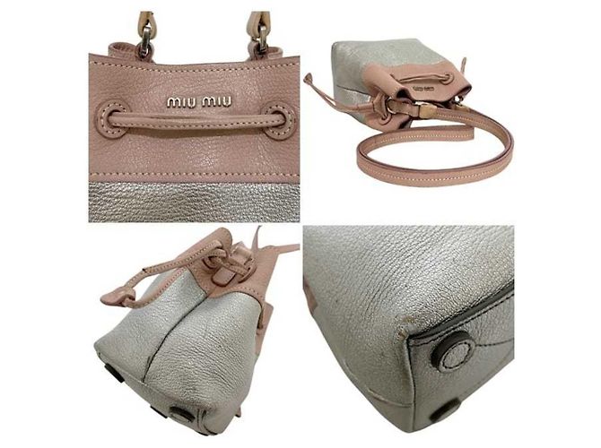 Borsa a spalla Miu Miu rosa e argento - vista 4