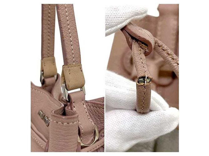 Borsa a spalla Miu Miu rosa e argento - vista 8