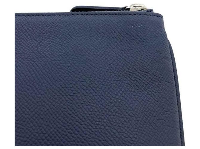Pochette in pelle blu navy Balenciaga - vista 10