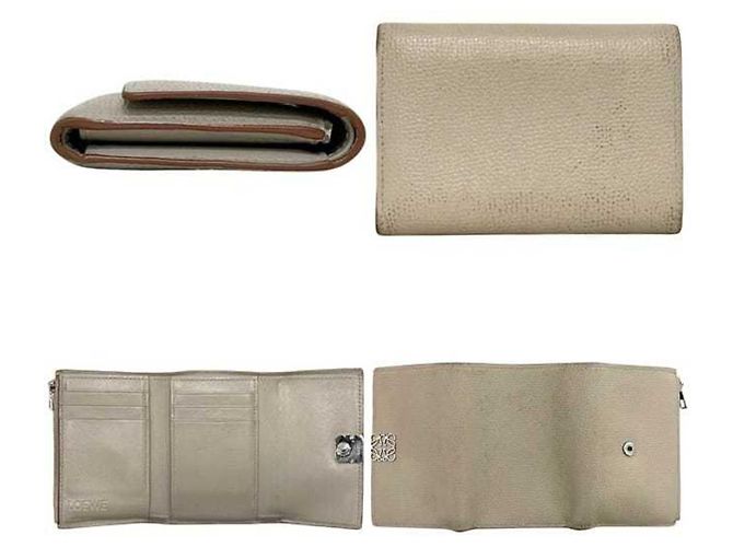 Billetera tri-fold beige Loewe - vista 3