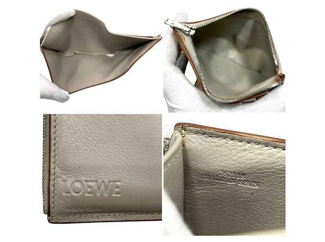 Billetera tri-fold beige Loewe - vista 4