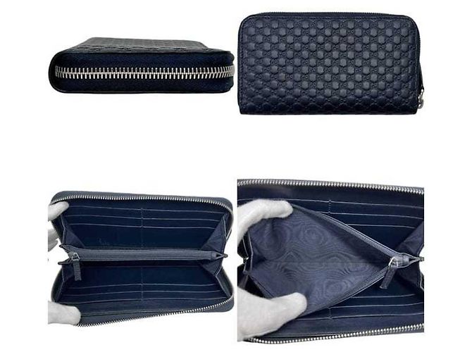 Gucci Navy Leder Langbörse Marineblau - Ansicht 2