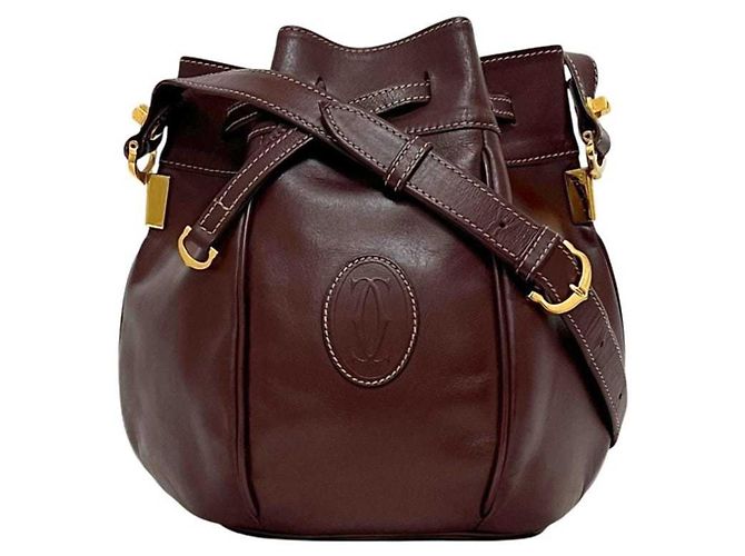 Borsa a Spalla in Pelle Bordeaux Cartier Bordò - vista 2