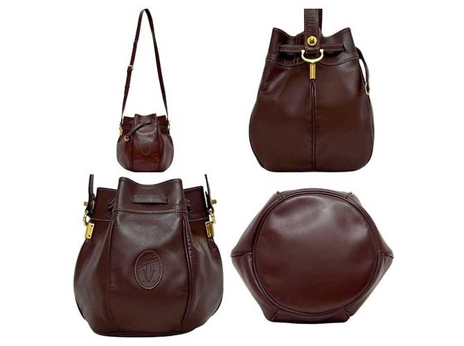Borsa a Spalla in Pelle Bordeaux Cartier Bordò - vista 3