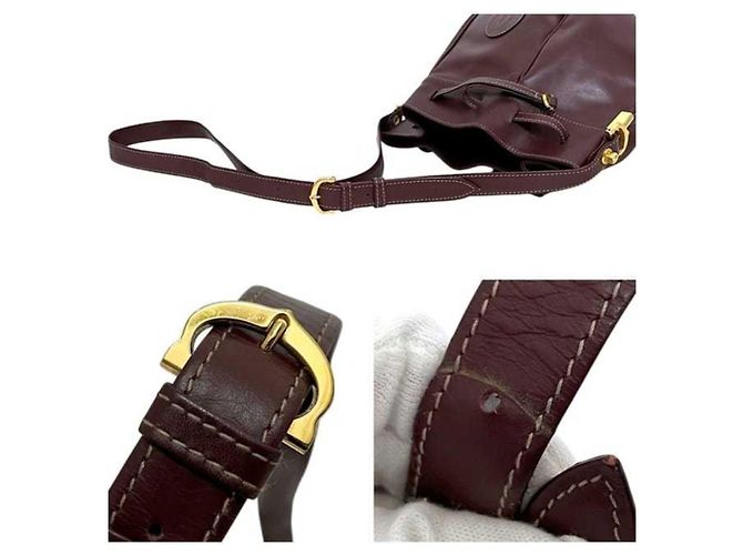 Borsa a Spalla in Pelle Bordeaux Cartier Bordò - vista 5