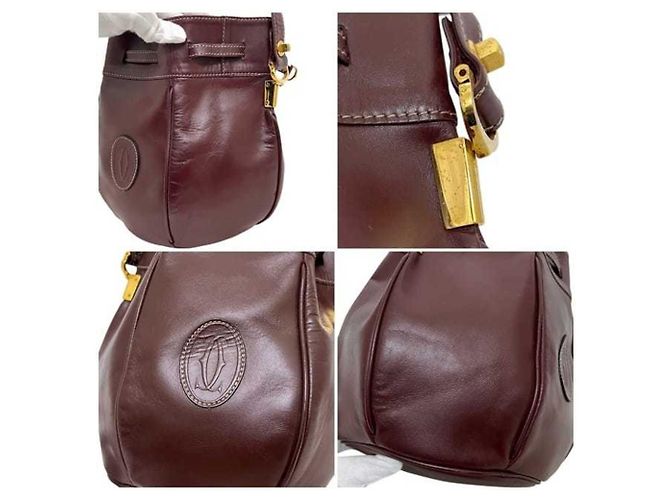 Borsa a Spalla in Pelle Bordeaux Cartier Bordò - vista 7