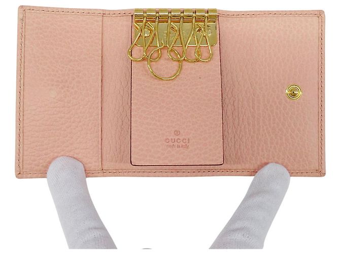 Marmont Estuche de Llaves de Cuero Rosa Gucci - vista 5