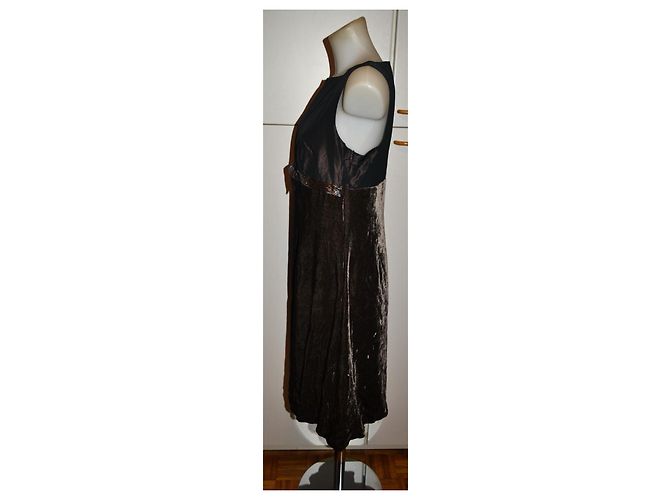 Abito Max Mara in seta e viscosa marrone - vista 3