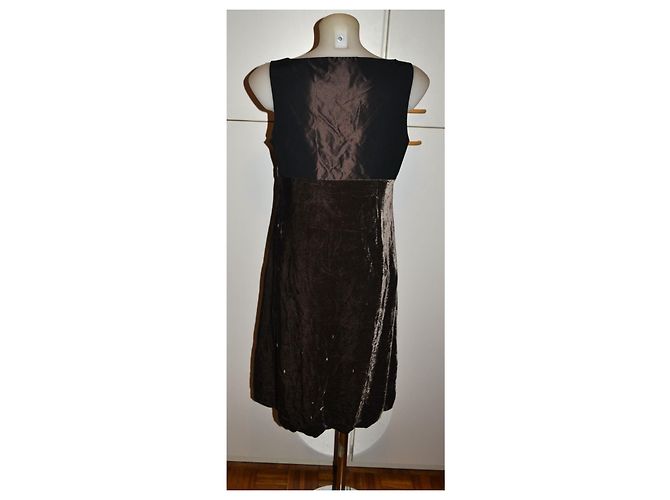 Abito Max Mara in seta e viscosa marrone - vista 4
