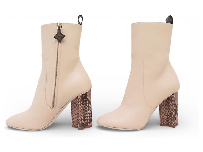 NUEVAS BOTAS LOUIS VUITTON SILUETA 37 TACONES DE PITÓN Crudo - vista 2