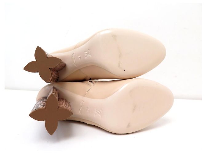 NUEVAS BOTAS LOUIS VUITTON SILUETA 37 TACONES DE PITÓN Crudo - vista 7