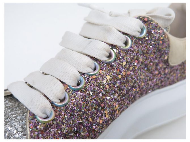 Alexander Mcqueen SCARPE ALEXANDER MC QUEEN OVERSIZE GLITTER DISCO 558944 37 IT 38 FR Multicolore - vista 18