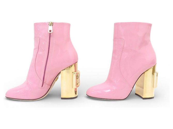 NUEVAS BOTAS DOLCE & GABBANA VALLEY DG KAROL 37.5 IT 38.5 FR Rosa - vista 2