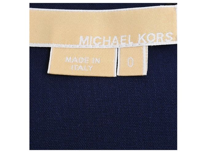 Michael Kors Midikleid mit quadratischem Ausschnitt aus marineblauer Wolle - Ansicht 5