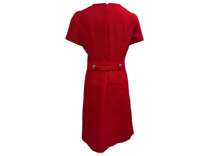 Prada Kurzarm-Minikleid aus roter Wolle - Ansicht 3