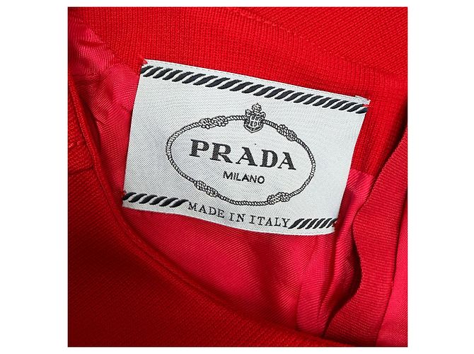 Prada Kurzarm-Minikleid aus roter Wolle - Ansicht 4