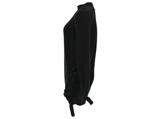 Suéter oversized de malha grossa Victoria Beckham em algodão preto - vista 2