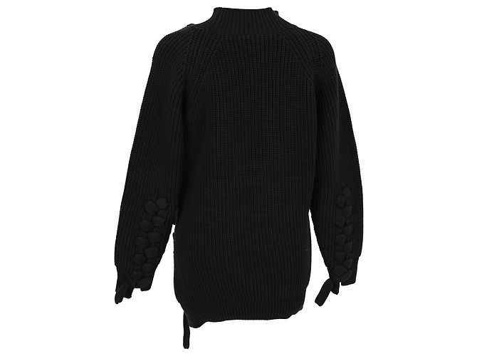 Suéter oversized de malha grossa Victoria Beckham em algodão preto - vista 3