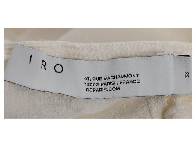 Vestido Mini de Lino Blanco con Detalles de Encaje Iro Balco Crudo - vista 4