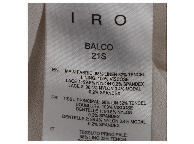 Vestido Mini de Lino Blanco con Detalles de Encaje Iro Balco Crudo - vista 5