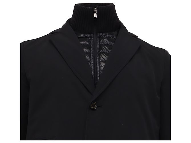 Cappotto imbottito Moncler in cotone nero - vista 2